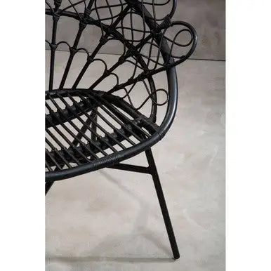Black Natural Rattan Peacock Chair | Java