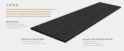 Black Oak Acoustic Wall Panels