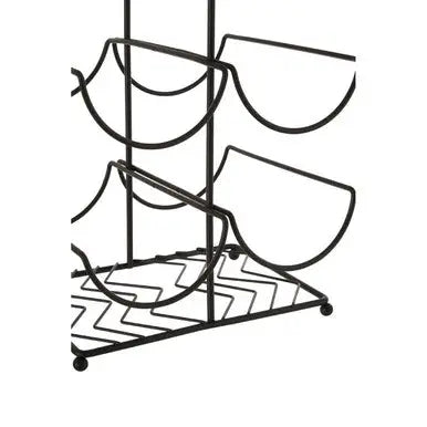 Black Powder Coat 6 Bottle Wine Rack | Vertex