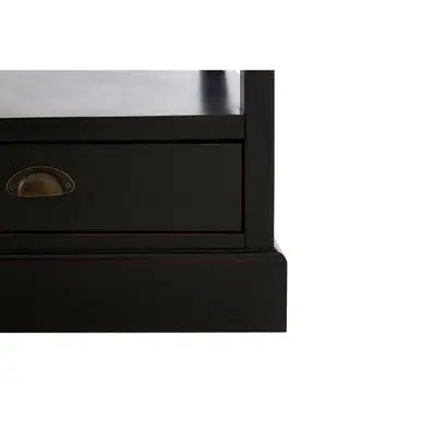 Black Rectangular Storage Coffee Table with Drawers, Virginia