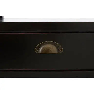 Black Rectangular Storage Coffee Table with Drawers, Virginia