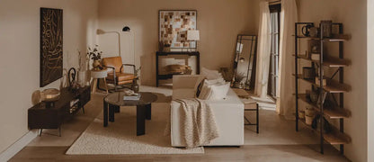 Black Round Marble Top Large Coffee Table with Black Acacia Legs, Palermo