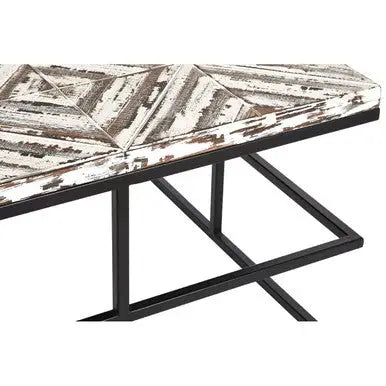 Black Rustic Chevron Square Coffee Table , Lombok