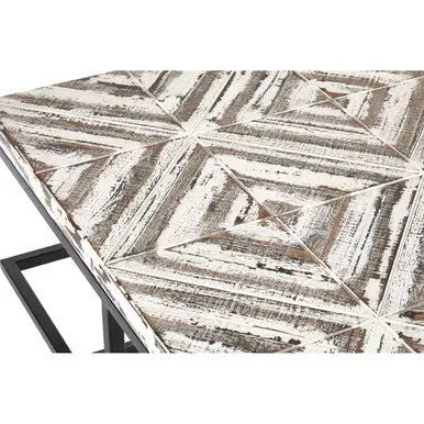 Black Rustic Chevron Square Coffee Table , Lombok
