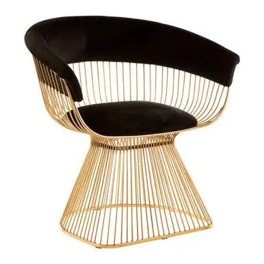 Black Velvet and Gold Finish Chair | Vogue