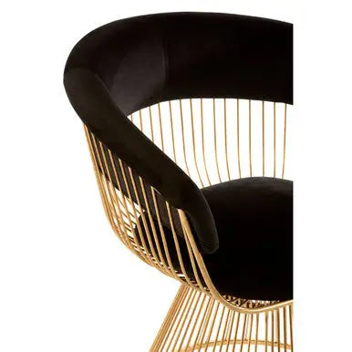 Black Velvet and Gold Finish Chair | Vogue