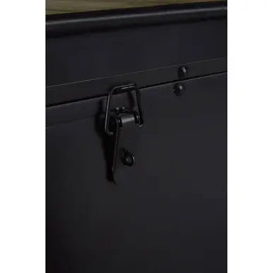 Black Wood and Iron Coffee Table with Hinged Top, New Foundry