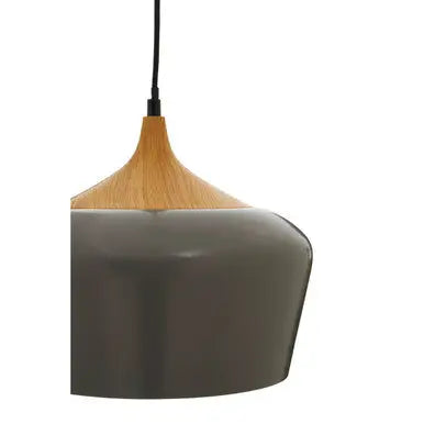 Blayne Grey Metal and Wood Effect Pendant Light