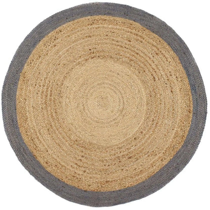 Bordered Grey Jute Rug