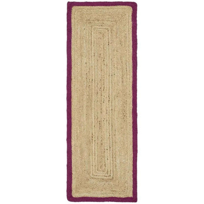 Bordered Raspberry Jute Rug
