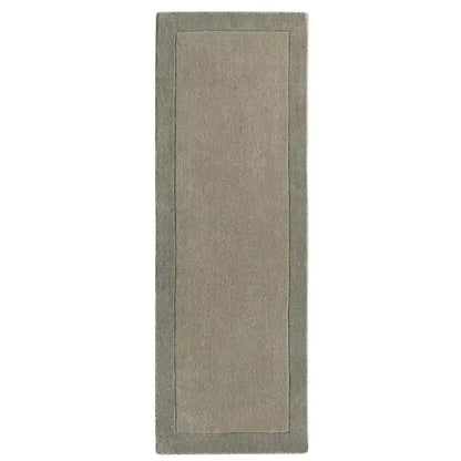 Bordered Taupe Wool Rug