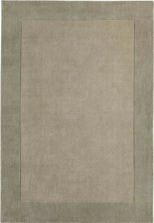 Bordered Taupe Wool Rug