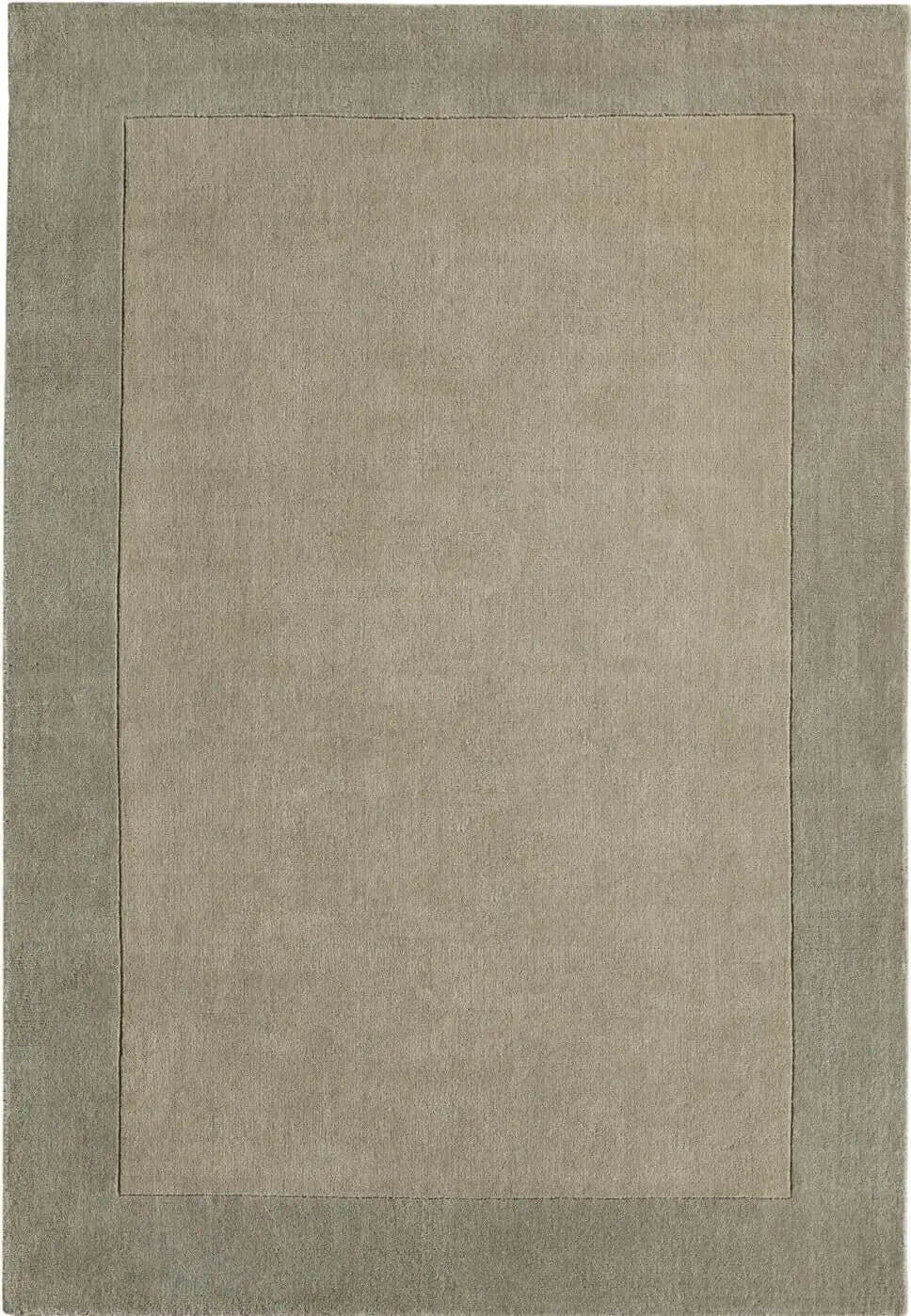 Bordered Taupe Wool Rug