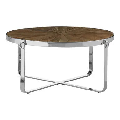 Brown Coffee Table with Elm Wood Top, Mitra