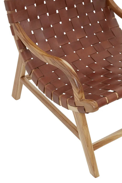 Brown Woven Leather Chair | Kendari