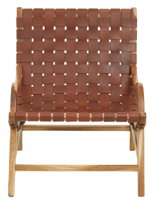 Brown Woven Leather Chair | Kendari