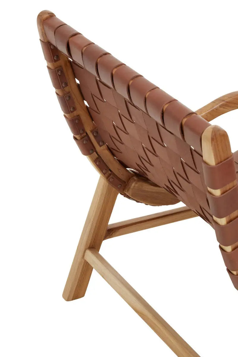 Brown Woven Leather Chair | Kendari