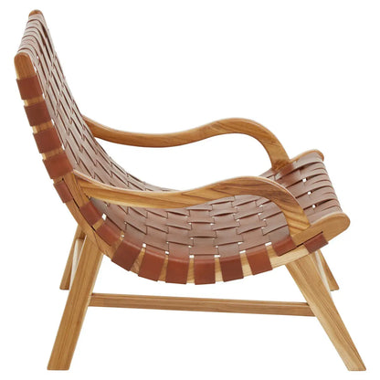 Brown Woven Leather Chair | Kendari