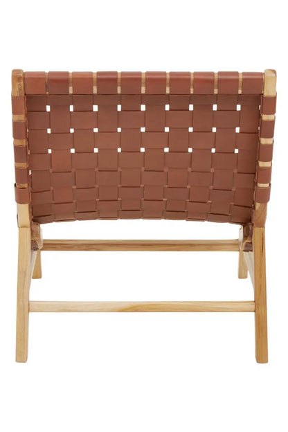 Brown Woven Leather Chair | Kendari