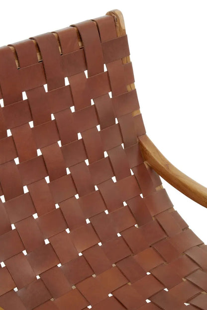 Brown Woven Leather Chair | Kendari
