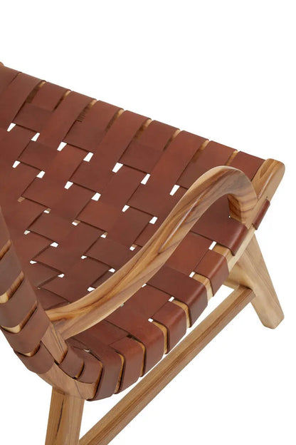 Brown Woven Leather Chair | Kendari
