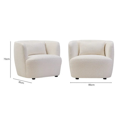 Bruge Cream Fabric Chair with Curved Back