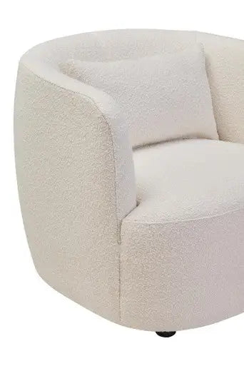 Bruge Cream Fabric Chair with Curved Back