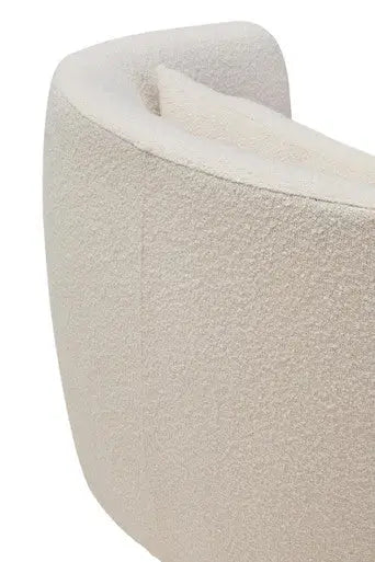 Bruge Cream Fabric Chair with Curved Back