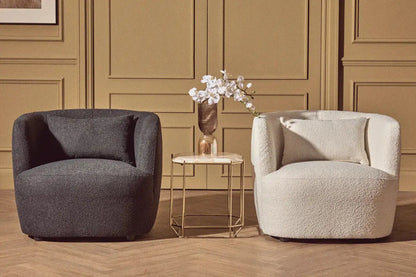 Bruge Textured Cream Curved Chair
