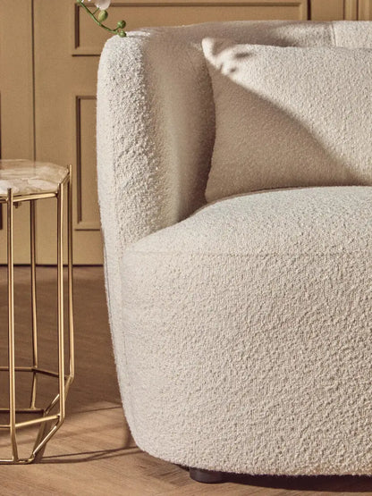 Bruge Textured Cream Curved Chair