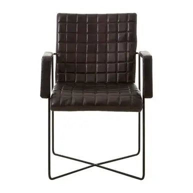 Buffalo Black Leather Quilted Chair