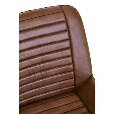 Buffalo Brown Genuine Leather Chair with Gold Finish Legs