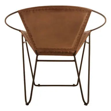 Buffalo Brown Leather Modern Sling Chair