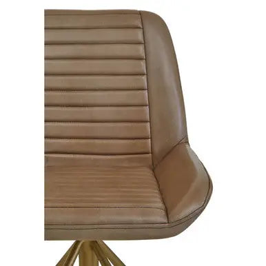 Buffalo Grey Leather Chair with Gold Finish Legs