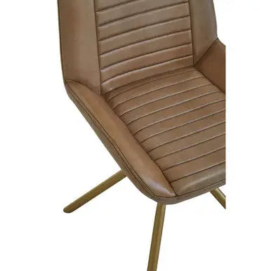 Buffalo Grey Leather Chair with Gold Finish Legs