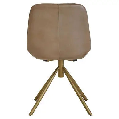 Buffalo Grey Leather Chair with Gold Finish Legs