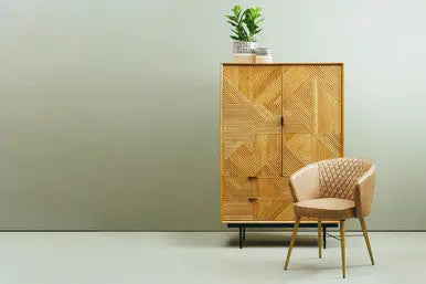 Buffalo Grey Leather Quilted Chair with Gold Finish Legs
