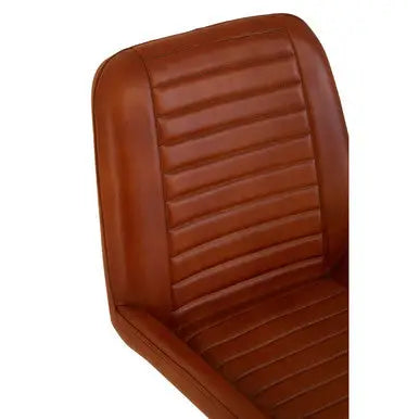 Buffalo Tan Genuine Leather Chair with Gold Finish Legs