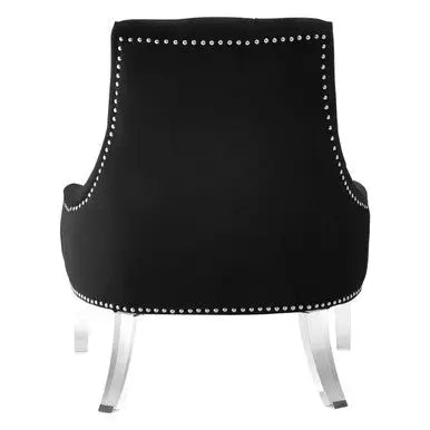 Button Tufted Black Velvet Chair | Clarence