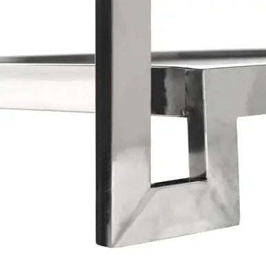 Carla Black Crocodile Leather Effect Mirrored Coffee Table