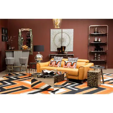 Carlox Black Glass and Chrome Finish Square Coffee Table