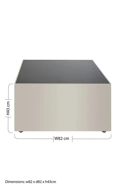 Carlox Black Glass and Chrome Finish Square Coffee Table