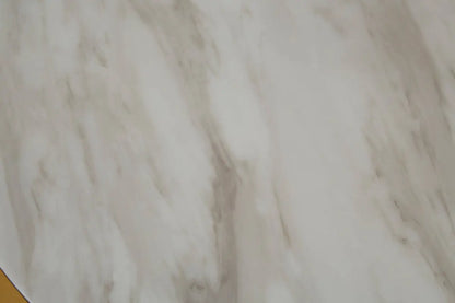 Carlox White Marble Effect and Gold Finish Round Coffee Table