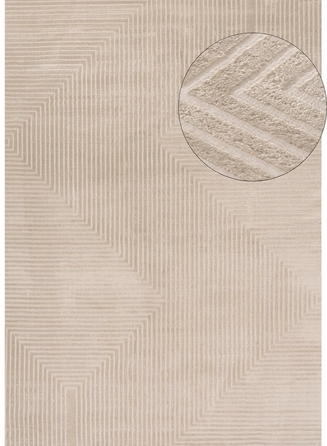 Carmel Beige-Cream Geometric Rug | 6050