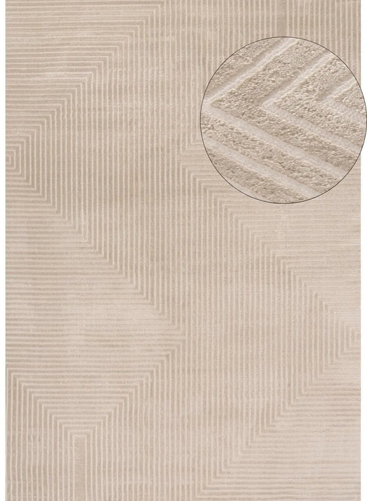 Carmel Beige-Cream Geometric Rug | 6050