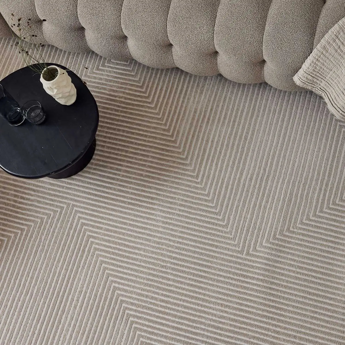 Carmel Beige-Cream Geometric Rug | 6050