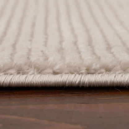 Carmel Beige-Cream Striped Rug | 6020