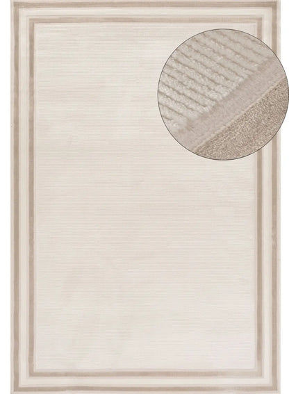 Carmel Cream-Beige Bordered Rug | 6060