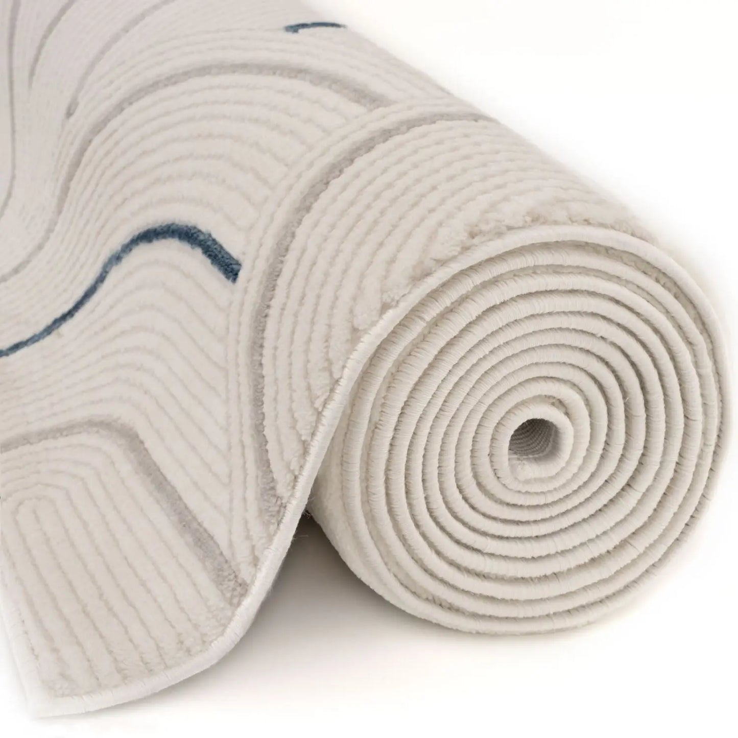 Carmel Cream-Blue Geometric Rug | 6070