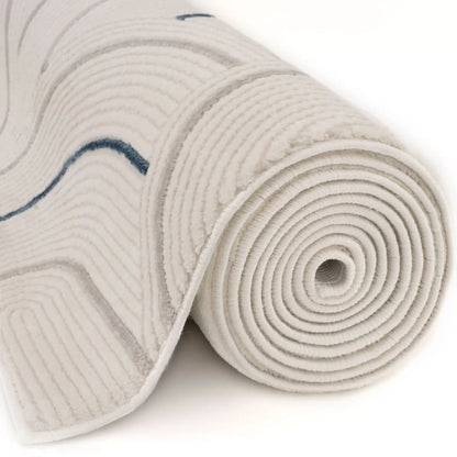 Carmel Cream-Blue Geometric Rug | 6070